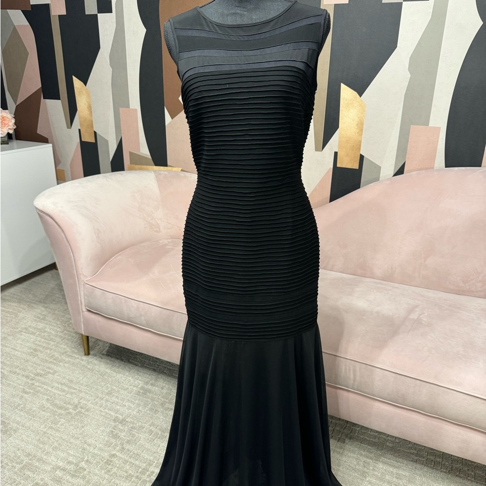 XSCAPE Black Mermaid gown (size 8)